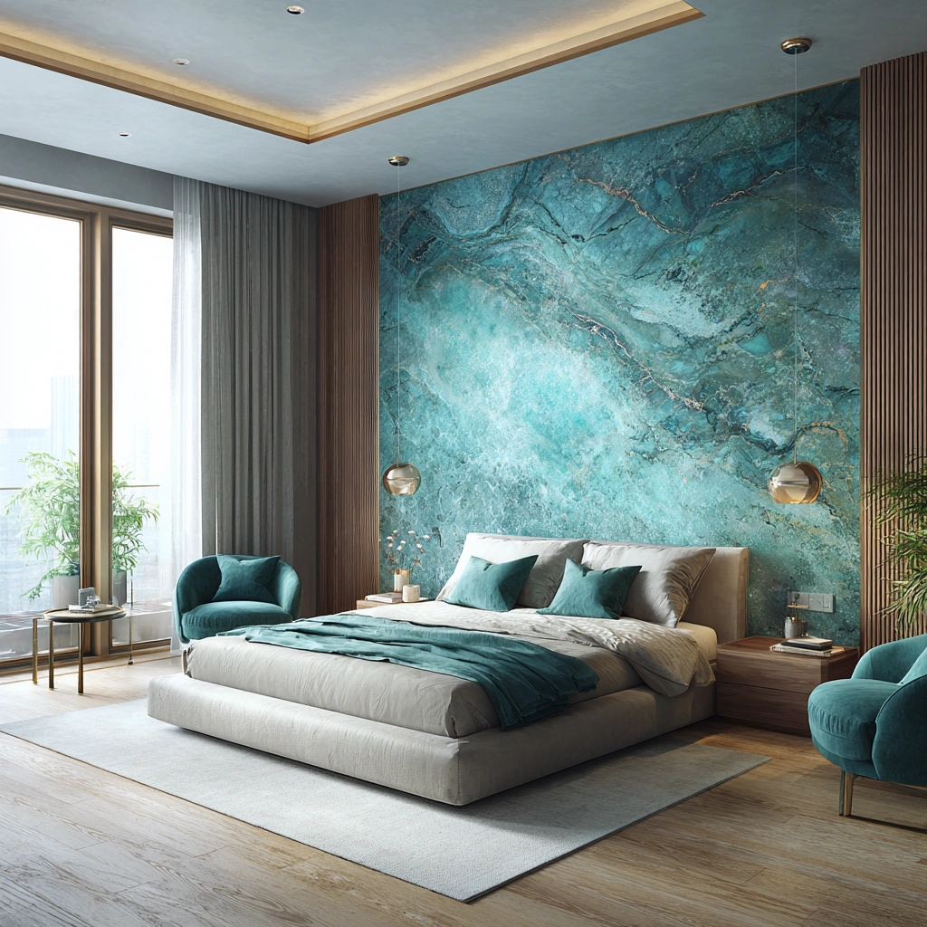 Спокойные цвета краски для стен спальни.