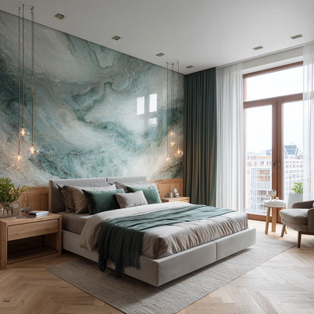 Спокойные цвета краски для стен спальни.