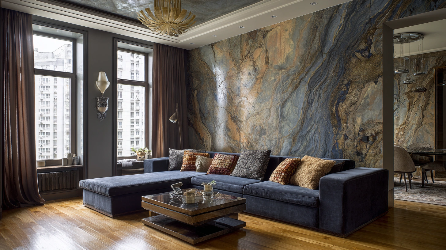 Как подобрать цвет декоративной штукатурки для гостиной.