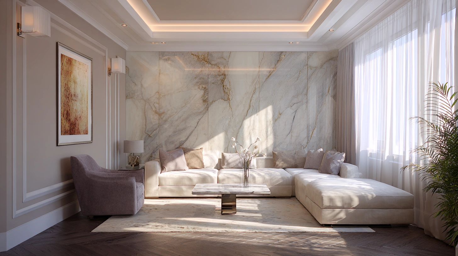 Как подобрать цвет декоративной штукатурки для гостиной.